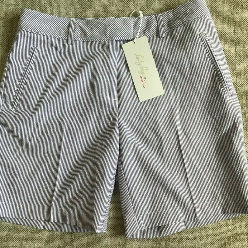 Lady‎ Hagen Seersucker Shorts Purple Royal Sz 2 NWT